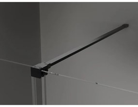 Mexen Velar, zuhanykabin tolóajtóval 150 (ajtó) x 90 (fal) cm, 8mm átlátszó üveg, fekete matt, 871-150-090-01-70