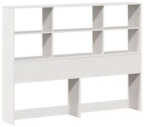 fehér tömör fa könyvespolcos ágy matrac nélkül 140 x 200 cm