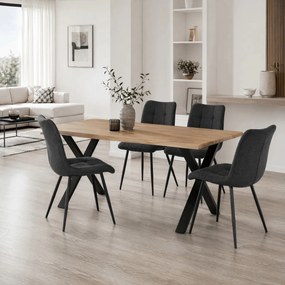 Étkezőasztal 160x90 cm MDF vad tölgy