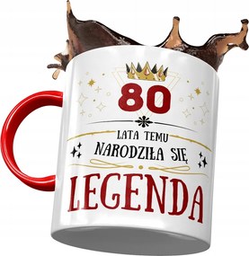 Piros Bögre Születésnapra 80 80-es 80-as Ajándék Nyomtatott Fotóval