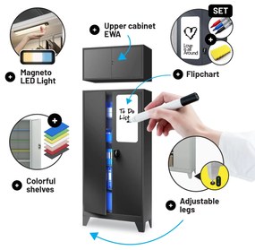 Fém iratszekrény JAN, 900 x 1850 x 400 mm, antracit