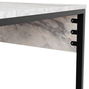 Íróasztal Twin Study Desk - Freesia Marble, Fekete