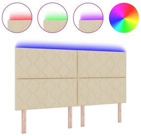 LED Fejtámla Gyémánt Blokk Design Krém 180 cm Szövet