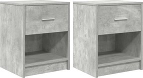 vidaXL 2 db betonszürke éjjeliszekrény fiókkal 40x34x50 cm
