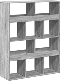 vidaXL szürke sonoma színű szerelt fa könyvespolc 100 x 33 x 125,5 cm
