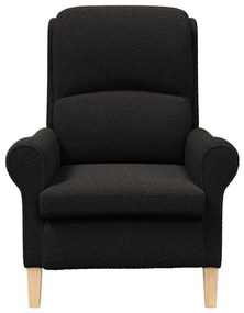 karosszék Fekete 76 x 94 x 102 cm Puha Sherpa anyag, mérnöki fa