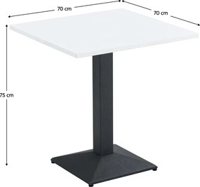 Bisztró asztal, fehér/fekete, 70x70 cm, RINALDO TYP 1