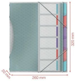 Előrendező, A4, 6 részes, műanyag, ESSELTE Colour&amp;#39;Breeze, áttetsző (E626255)