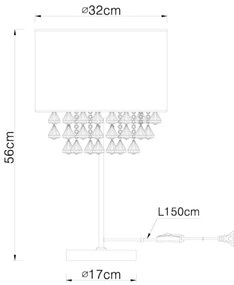 GLOBO 15188T3 - Asztali lámpa AMY I 1xE27/60W/230V