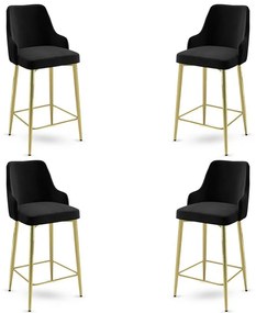 Enox Black and Gold bárszék szett, 4 db