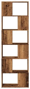 antik fa színű térelválasztó könyvszekrény 60x24x186 cm