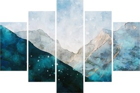 Kép - Hegyek rajza (150x105 cm)