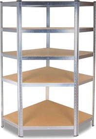 Sarok tároló állvány 180x90x30 cm – Horganyzott acél, Mdf