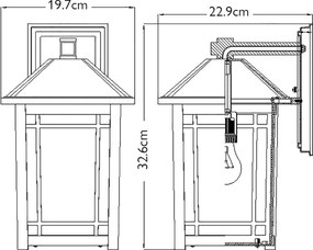 Quoizel Cedar Point QZ-CEDAR-POINT-M-BK Fali lámpa 1x60W/E27 IP44