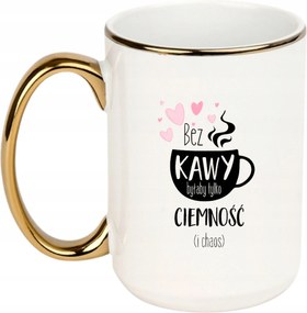 Bögre Fehér Arany Fül Nagy 440ml Vicces Ajándék Kávé Nélkül