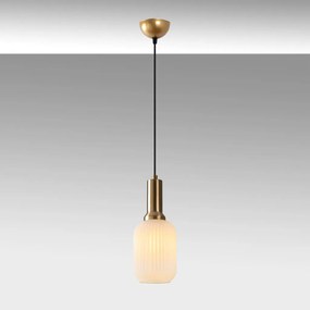 Asker 15191 arany fém-üveg függőlámpa, Ø13 cm