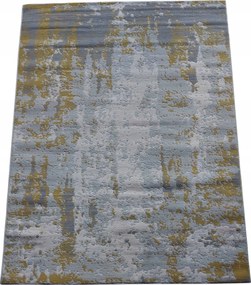 Plüss szőnyeg szürke sárga 80x150 cm