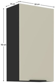 Felső konyhaszekrény Arikona 50 G 90 1F (kasmír + fekete) . 1097056