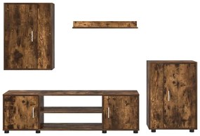 4 részes TV szekrény szett 4 pcs Füstölt tölgy Faanyag