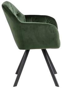 Zöld kárpitozott karfás étkezőfotel Lola – Actona