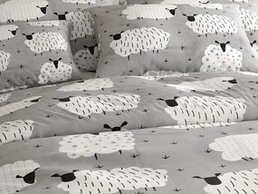 Pamut ágynemű SHEEP POLY szürke Ágyneműhuzat mérete: 70 x 90 cm | 140 x 200 cm