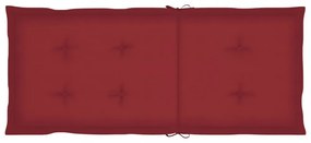 6 db bordó szövet kerti magas háttámlájú székpárna 120x50x3 cm