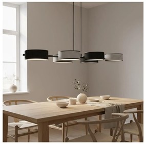 Zsinóros csillár DRUMZ 6xE14/10W/230V fekete/szürke