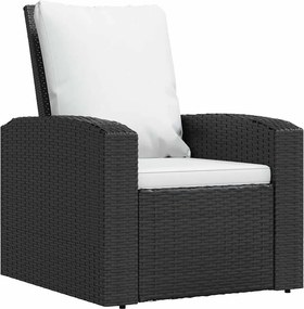 vidaXL fekete polyrattan dönthető kerti szék párnával