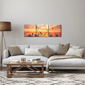 Kép - Hattyúk (órával) (90x30 cm)
