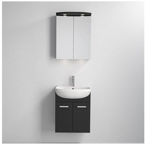 Vang fürdőszobaszekrény mosdóval + LED tükörszekrény 230V IP44 fekete