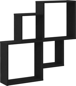 vidaXL Falpolc polcokkal Fekete tölgy 80 x 15 x 78,5 cm Faanyag