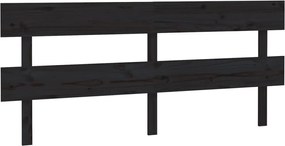 vidaXL fekete tömör fenyőfa ágyfejtámla 204x3x81 cm