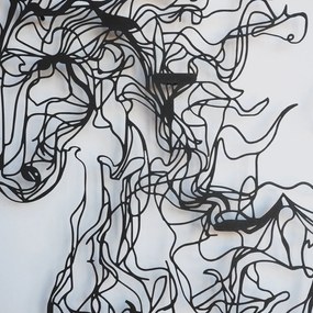 Fém fali dekoráció, Metal Horse Line Art - APT724