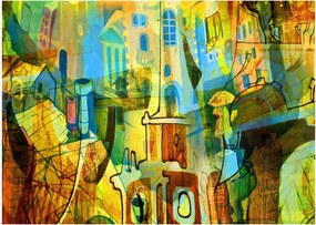 Kép - Építészet, kubista absztrakció (70x50 cm)