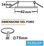 UNIVERSO Süllyesztett spot lámpatest 1xPAR16 foglalat nélkül Fehér 82x82x24mm kivágás:D75mm