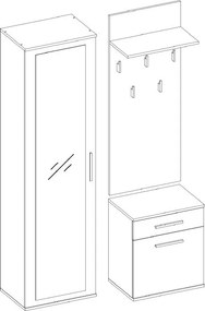 Duo előszobafal, fehér