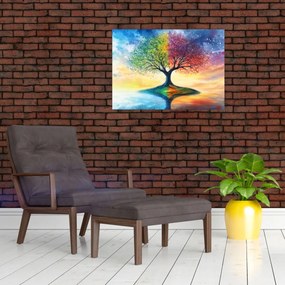 Kép – Évszakok festett fája (70x50 cm)