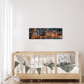 Éjszakai város képe (órával) (90x30 cm)