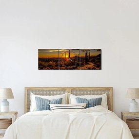 Kép - A nap vége az arizonai sivatagban (órával) (90x30 cm)