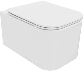 Mexen Elis függő WC Rimless WC vékony ülőkével hőre keményedőből, 52 x 34,5 cm, fehér - 30910600