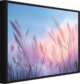 Vászonkép Fekete Keretben Pampas Fű Rózsaszín Nappali Hálószoba 60x40