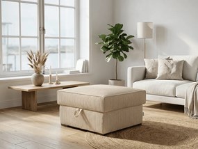 Krém színű SMART COSARO tároló puff 65x65 cm