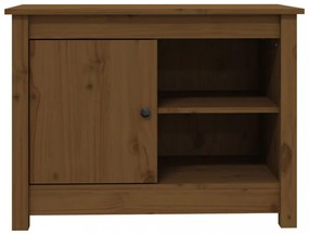 mézbarna tömör fenyőfa TV-szekrény 70 x 36,5 x 52 cm