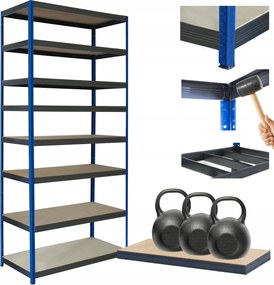 Tárolószekrény fém állvány Helios 270x120x60cm 8Px350kg Tömör Kék