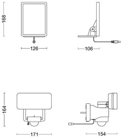 Philips - LED Napelemes érzékelős fali lámpa TYLUS LED/6W/3,7V 3000K IP44