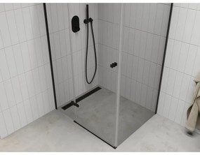 Mexen Roma zuhanykabin 110x100cm, 6mm üveg, fekete profil-átlátszó üveg, 854-110-100-70-00