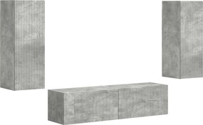 vidaXL TV szekrény garnitúra 2 pcs Beton Szürke Faanyag
