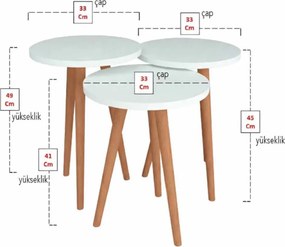 Dohányzóasztal, fehér, Ø34 cm – Peka-152