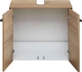 Natúr színű fali mosdó alatti szekrény tölgyfa dekorral 53x60 cm Quickset 395 – Pelipal