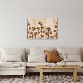 Absztrakció virágok képe - barna (üvegen) (70x50 cm)